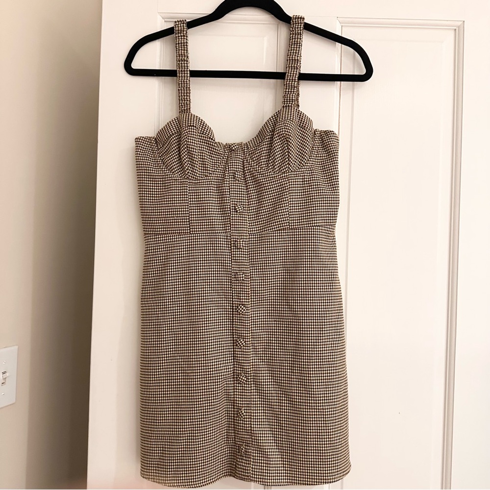 Sz M majorelle Arlana medium plaid bustier dress
